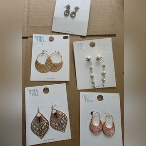 TIME AND TRU Gold Filigree Hoop Earrings - Women's Jewelry